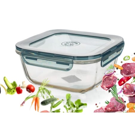 POJEMNIK SZKLANY BORMIOLI hermetyczny 1,4 L do lodówki lunch box jedzenie