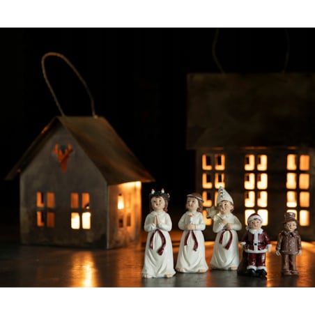 2 szt. LAMPION NA ŚWIĘTA BOŻEGO NARODZENIA świecznik DOMEK metal złoty