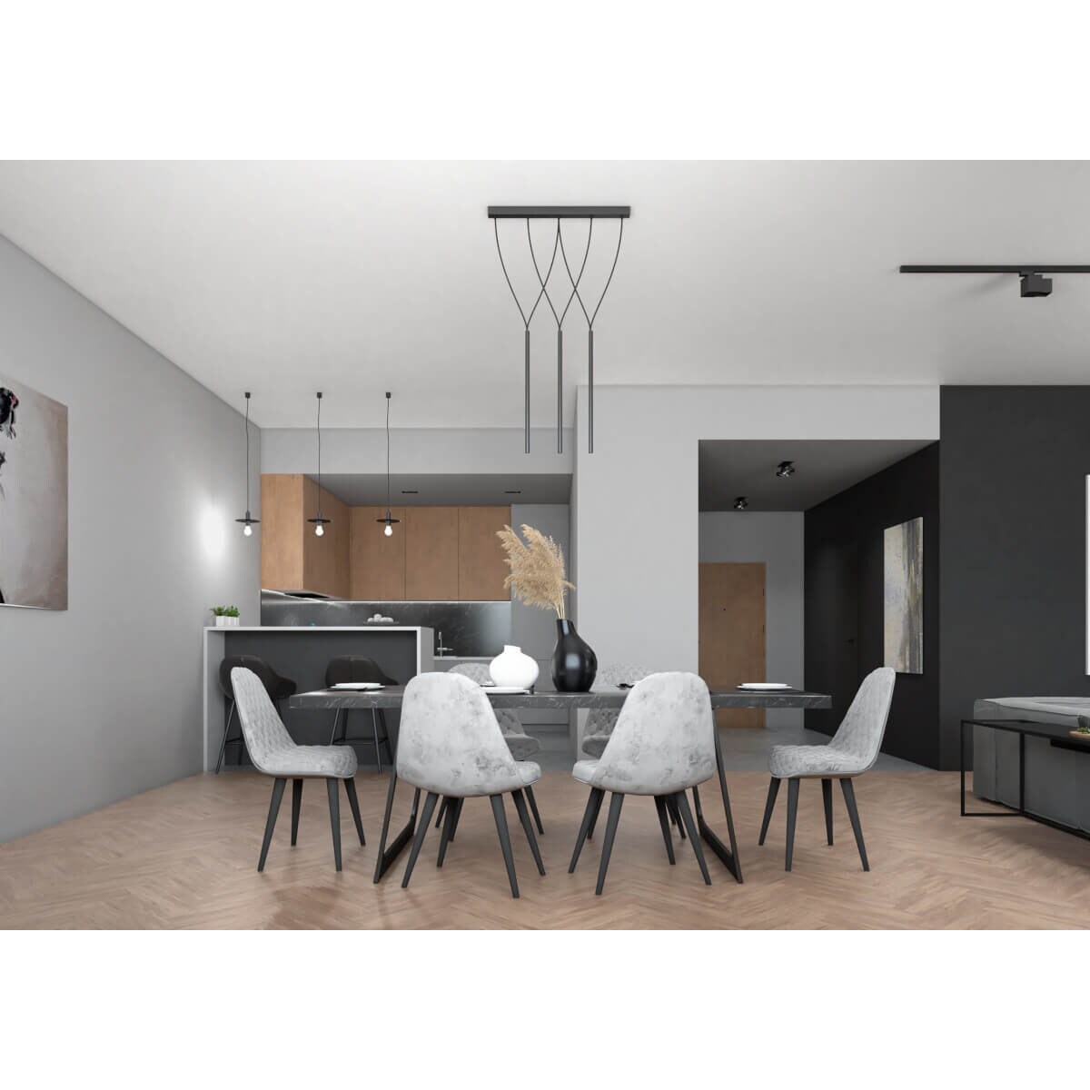 Loftowa LAMPA wisząca MIAKI 7946 Shilo metalowa OPRAWA zwis tuby czarny