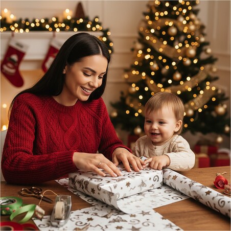 Papier prezentowy do pakowania prezentów 20 METRÓW MEGAROLKA Świąteczny Do Paczek Szwedzka Jakość