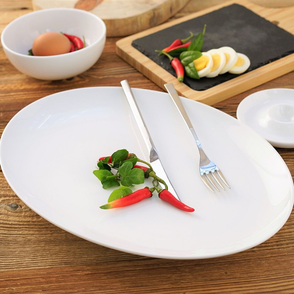 VILLA ITALIA Serwis obiadowy porcelanowy na 6 osób PLUS WHITE