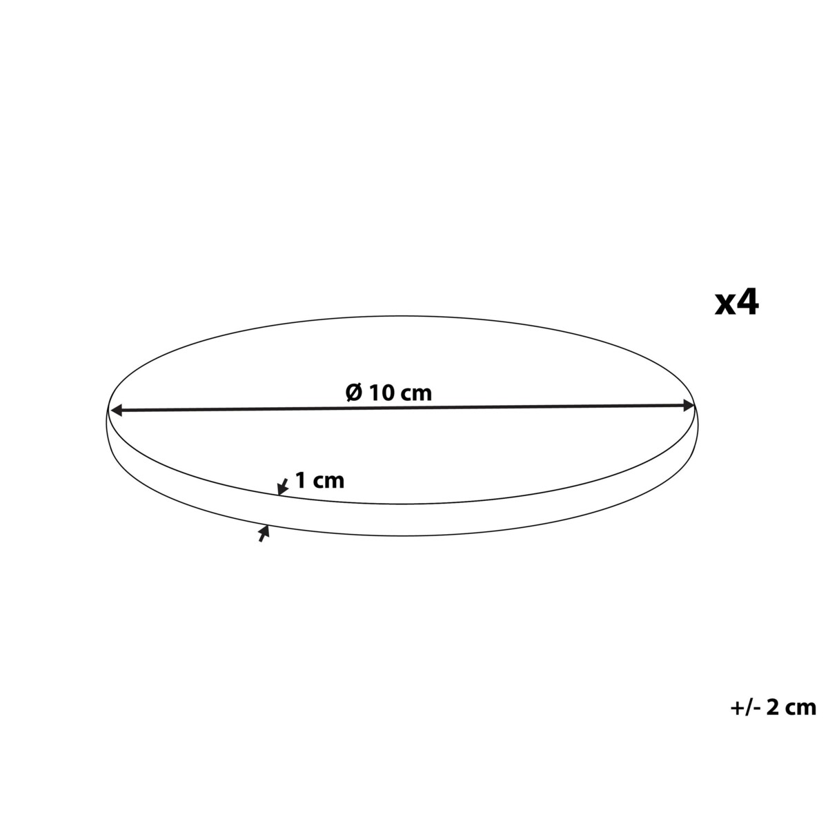 Zestaw 4 podkładek pod kubek z agatu fioletowy RESEN