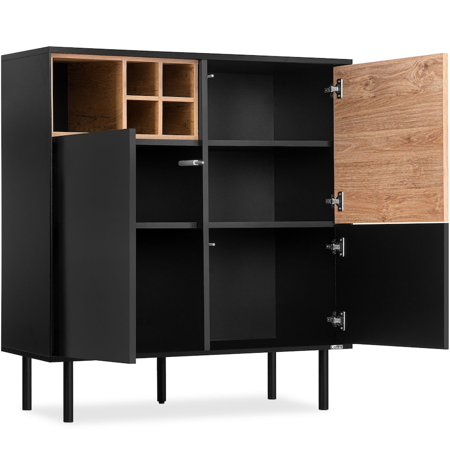 KONSIMO LOFTY Komoda loftowa na wysokich czarnych nogach