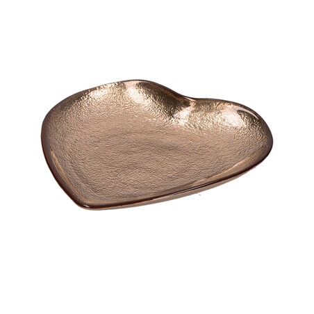 Szklany talerz w kształcie serca Neimieipensieri - Złoty, 14 cm