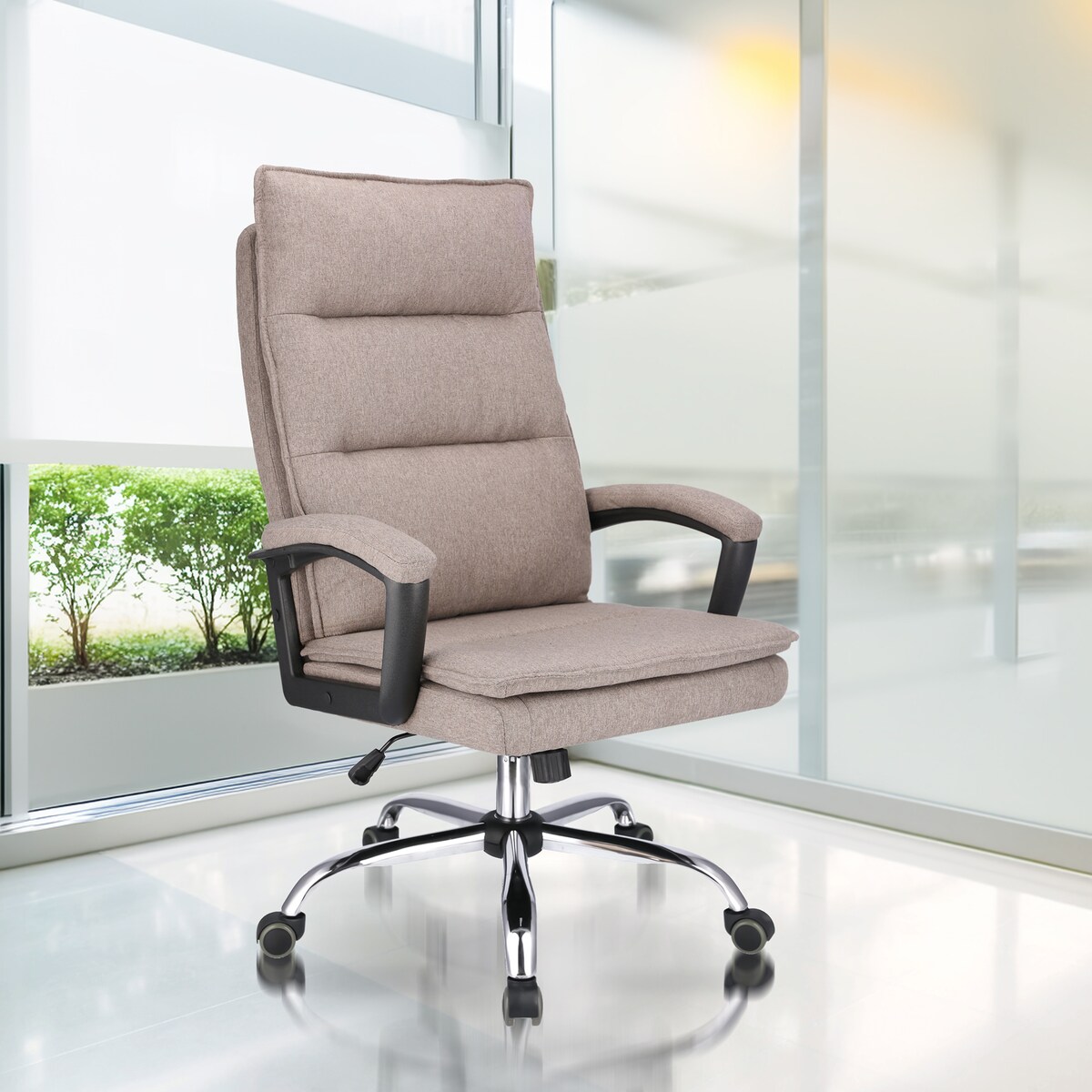 Fotel biurowy ESPO tkanina brązowy