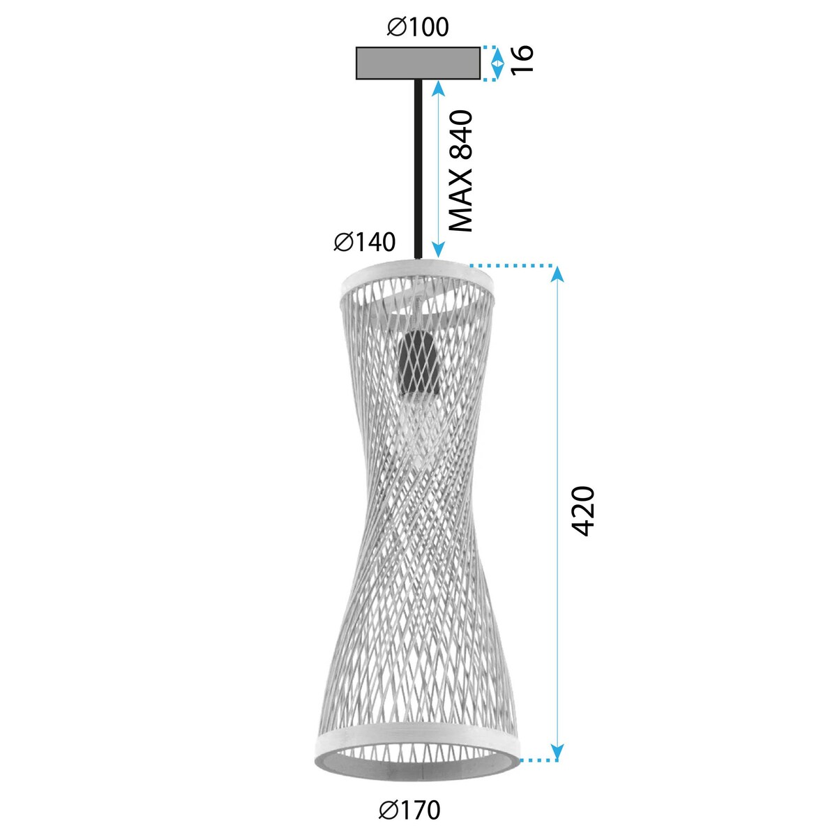 Lampa wisząca naturalna Boho APP1637-1CP