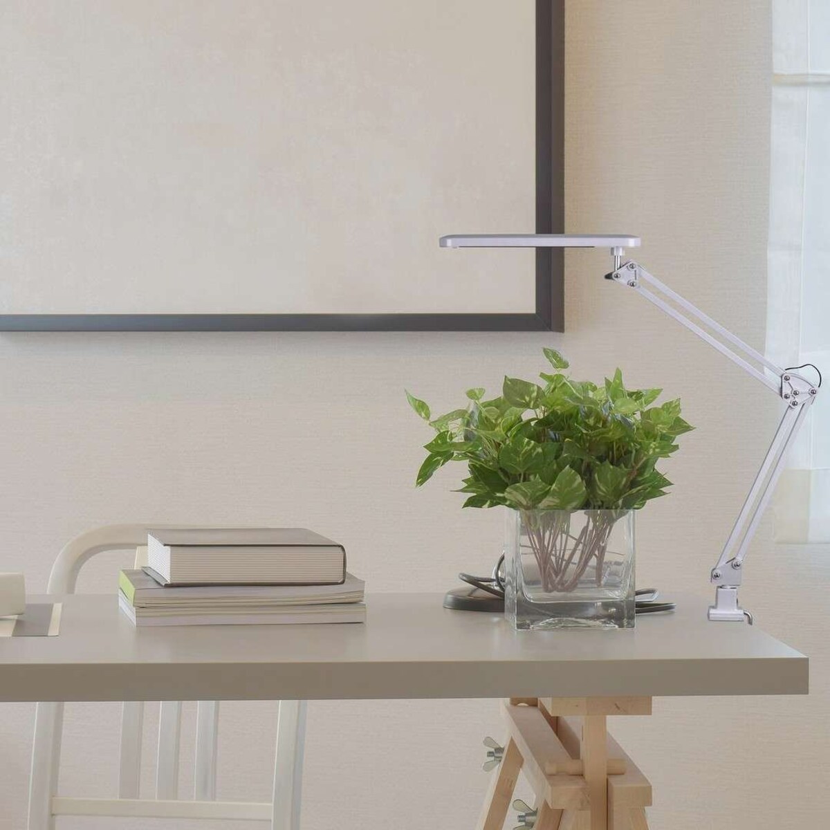 Stojąca LAMPA stołowa RAUL 4420 Rabalux biurkowa LAMPKA industrialna LED 5,6W 4500K srebrna