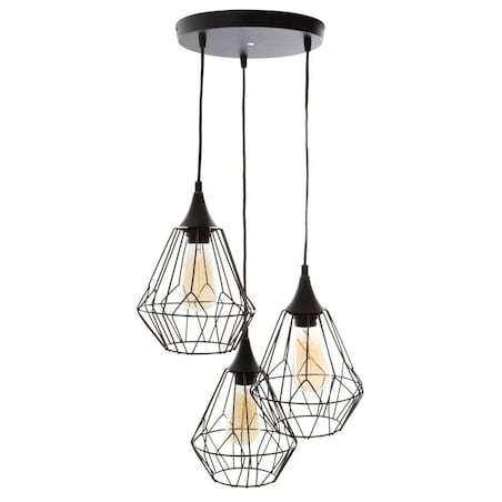 Lampa sufitowa, metalowa, LOFT, designerska, 3 sztuki w komplecie