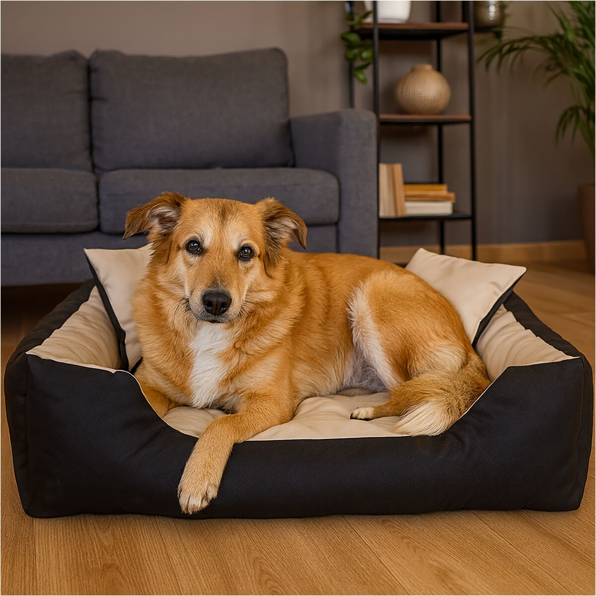 Legowisko Dla Psa Wodoodporne Posłanie Kanapa Sofa 75X65 Cm Beżowe