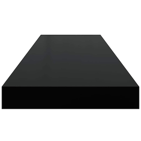 vidaXL Półka ścienna, wysoki połysk, czarna, 80x23,5x3,8 cm, MDF