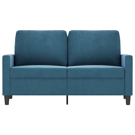 vidaXL Sofa 2-osobowa, niebieski, 120 cm, tapicerowana aksamitem