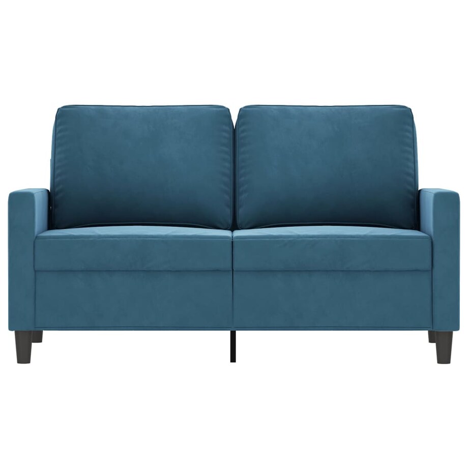 vidaXL Sofa 2-osobowa, niebieski, 120 cm, tapicerowana aksamitem