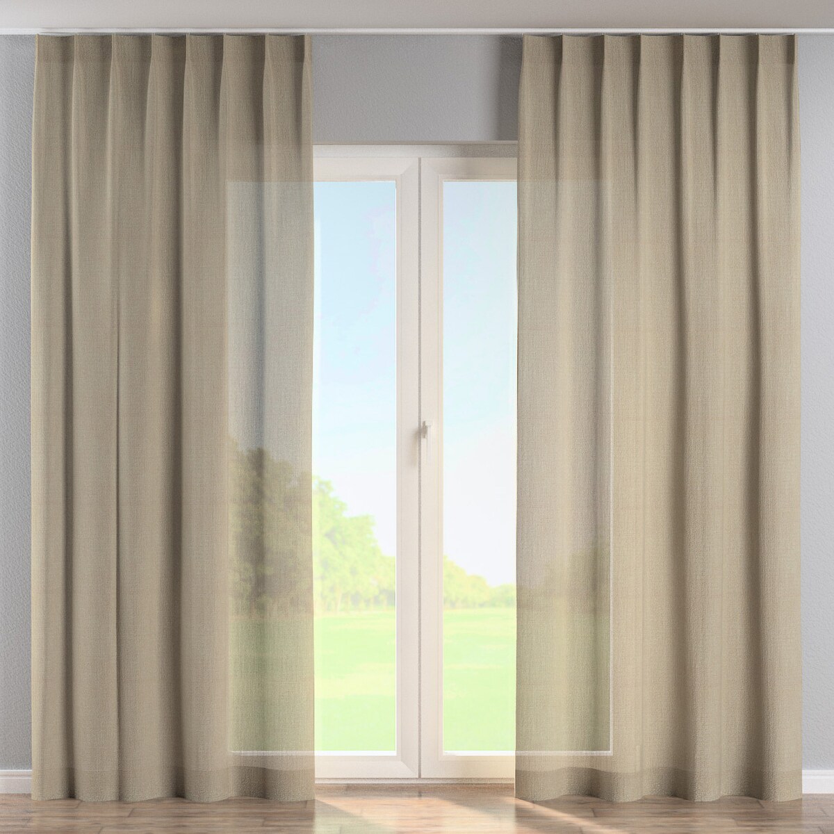 Zasłona na haczykach flex pojedynczych 130x245 ciemny beż