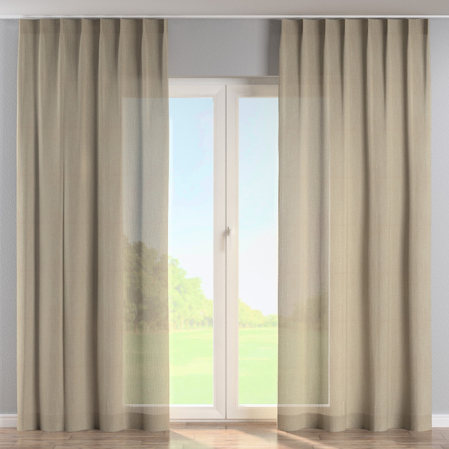 Zasłona na haczykach flex pojedynczych 130x245 ciemny beż