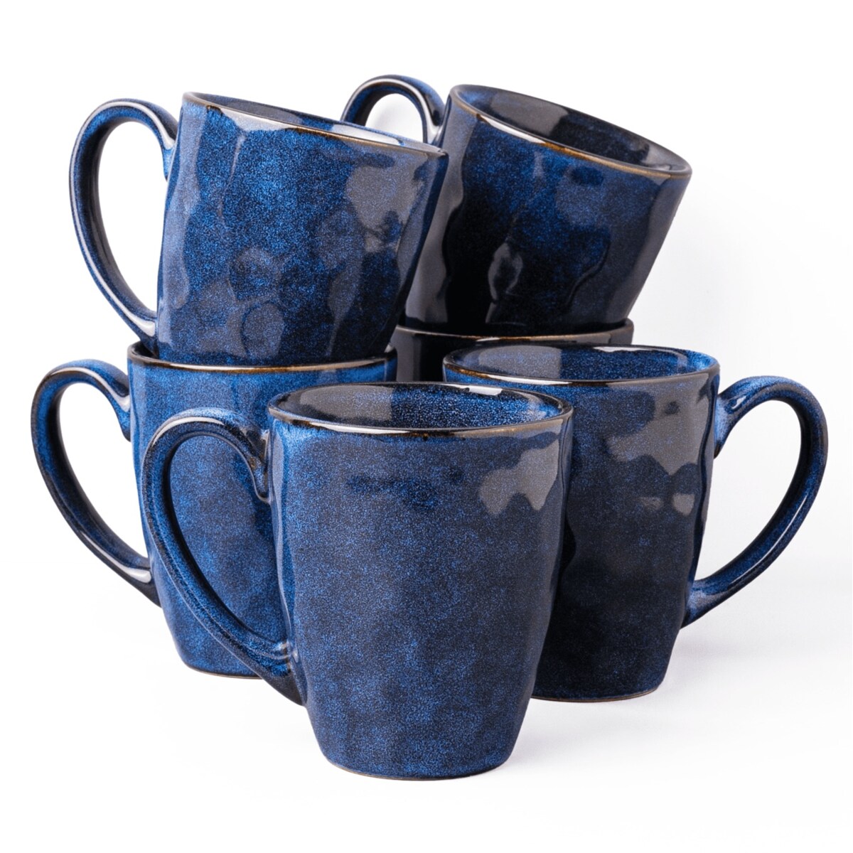 Zestaw kubków Uminami niebieski dla 6 osób Nowoczesny Do zmywarki Komplet