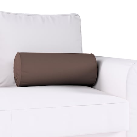 Poduszka wałek z zakładkami, Coffe (czekoladowy brąz), Ø20 x 50 cm, Cotton Panama