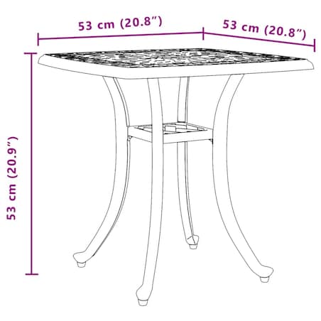 vidaXL Stolik ogrodowy, czarny, 53x53x53 cm, odlewane aluminium