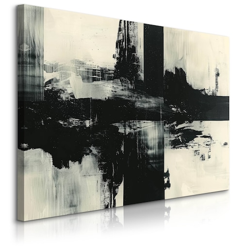 Obraz Canvas Do Salonu Sypialni Abstrakcja Czarny Wzór Akwarele 70x50cm