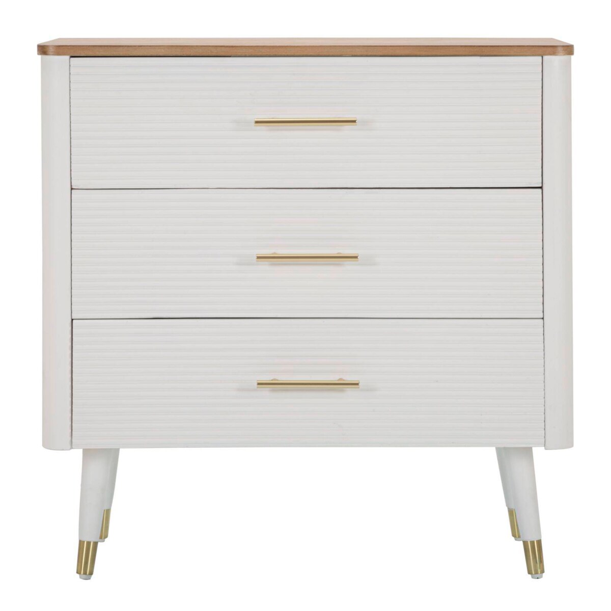 Komomda ze złotymi detalami, 3 szuflady