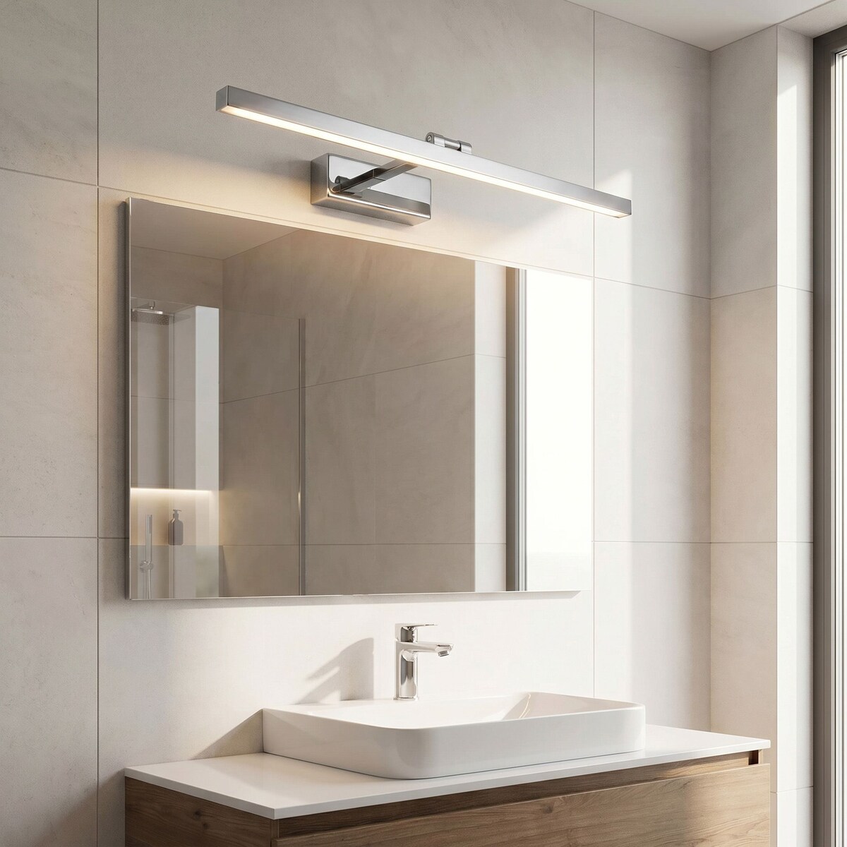 Kinkiet App1859-1W 80Cm Led Chrom, Aluminium, Tworzywo Sztuczne