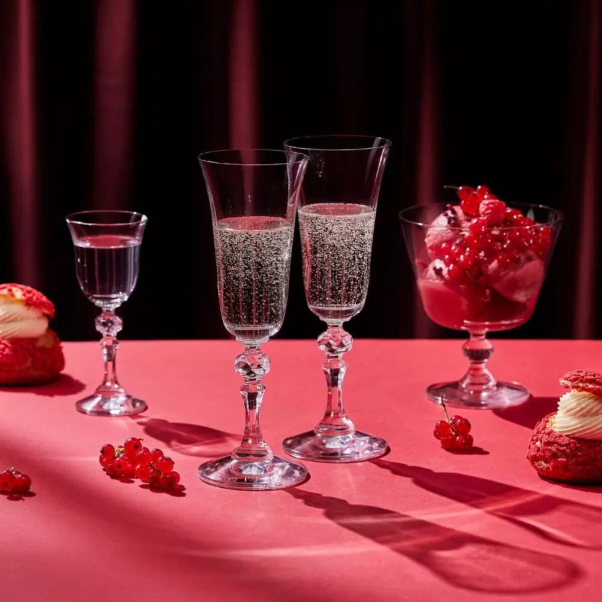 Kieliszki do Szampana Nalewki Wina Krista Krosno 6 sztuk 150 ml ze Wzorem