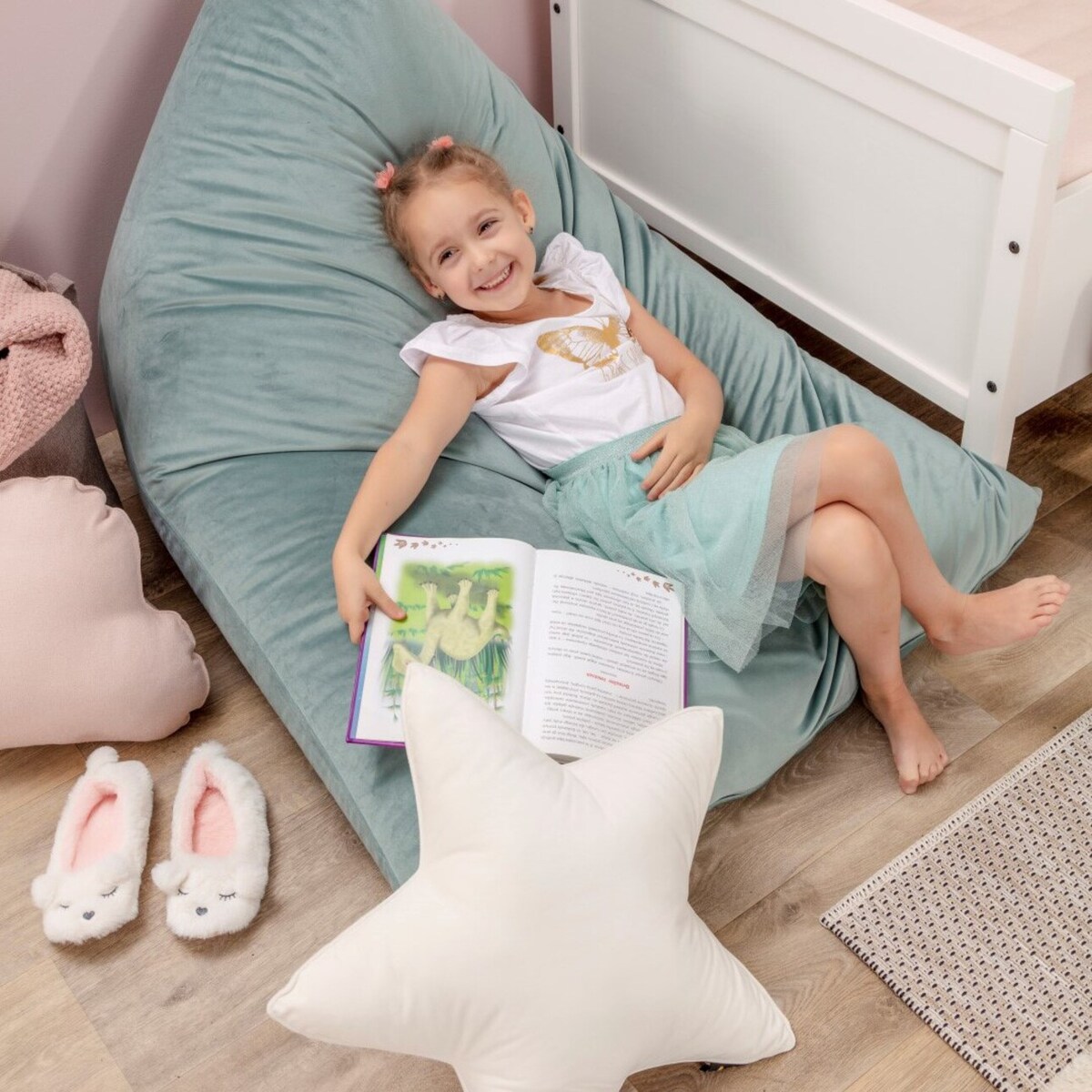 Pufo-leżanka, bordowy, 85 x 140 x 100 cm, Posh Velvet