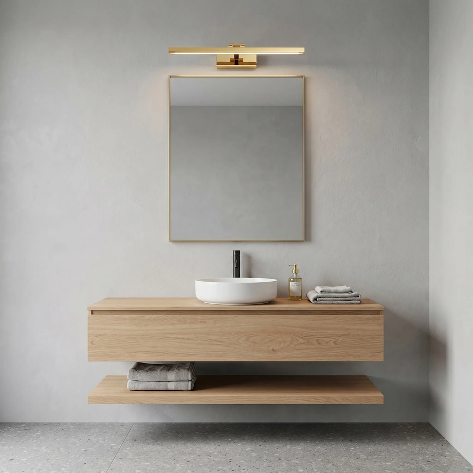 Kinkiet App1864-1W 60Cm Led Złoty, Aluminium, Tworzywo Sztuczne