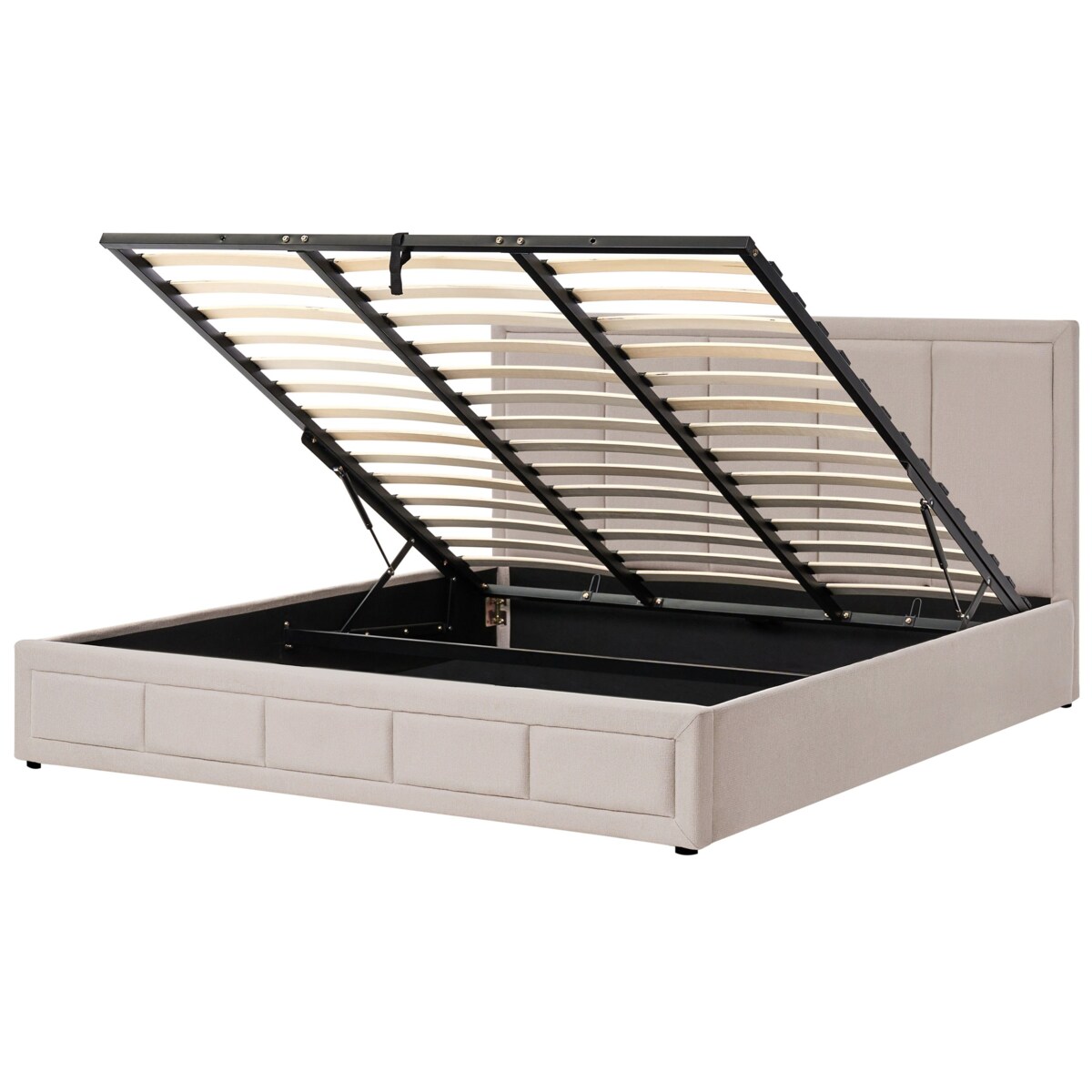 Łóżko z pojemnikiem  QUIBERON 180 x 200 cm Beżowy