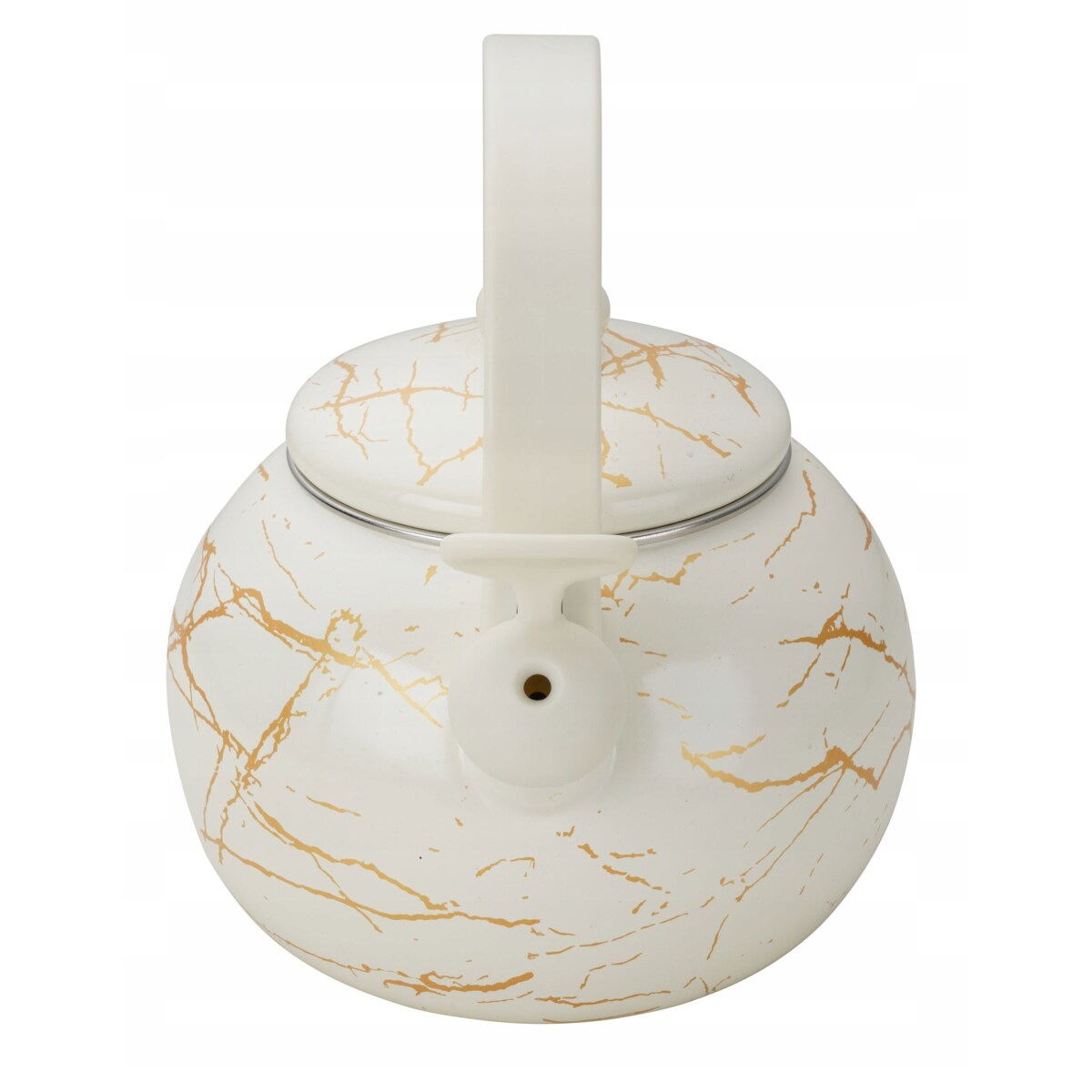 Czajnik Emaliowany Retro 2.2L Z Gwizdkiem Stal Węglowa Biały Indukcja Gaz