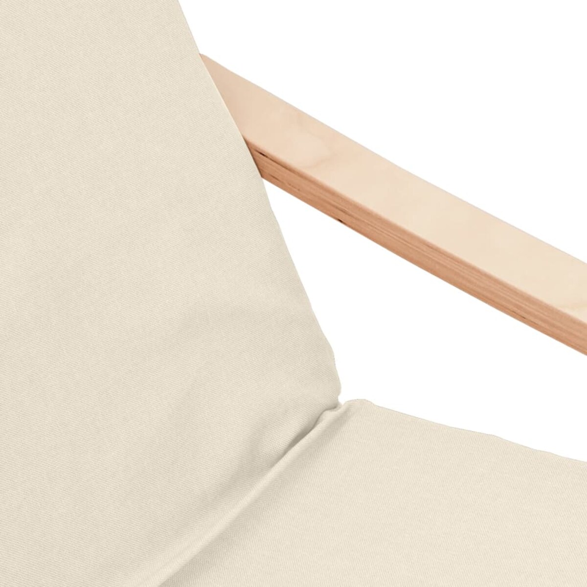 vidaXL Fotel z podnóżkiem, kremowa, obity tkaniną