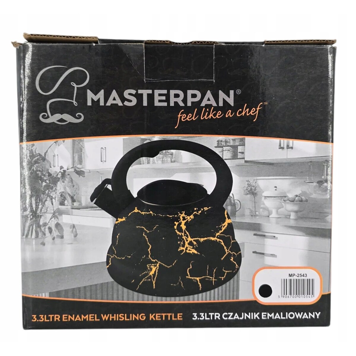 Czajnik Emaliowany Retro Czarny 3.3L Z Gwizdkiem Gaz Indukcja