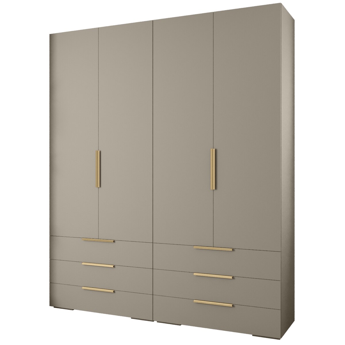 Garderoba wysoka do przedpokoju INOVA 1 Z16 kaszmir+złoty