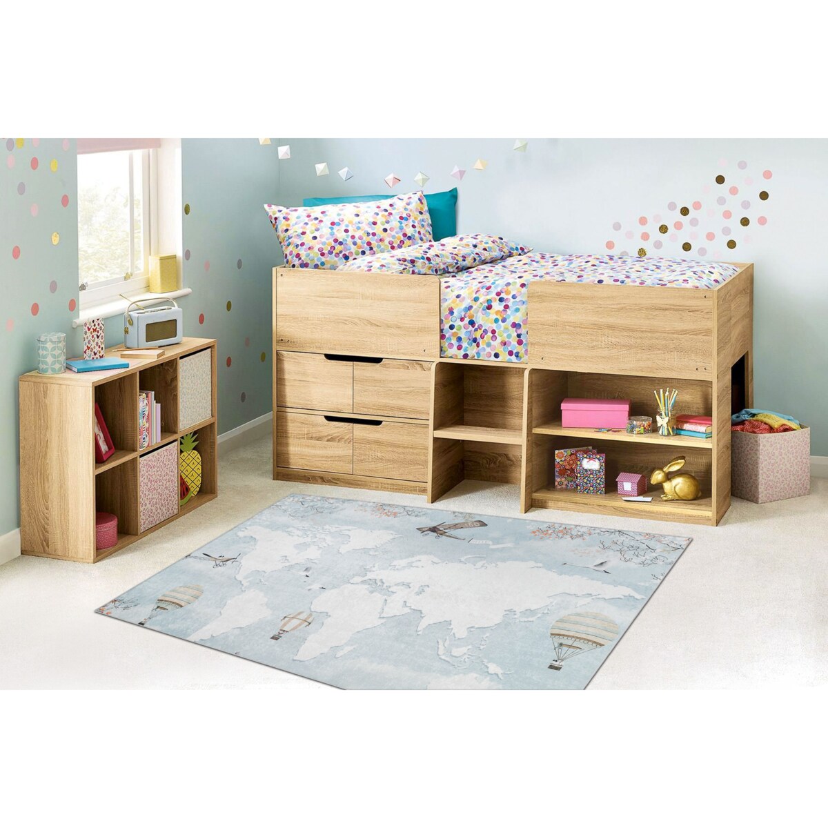 Dywan do prania BAMBINO 1163 Mapa świata, 160x220 cm