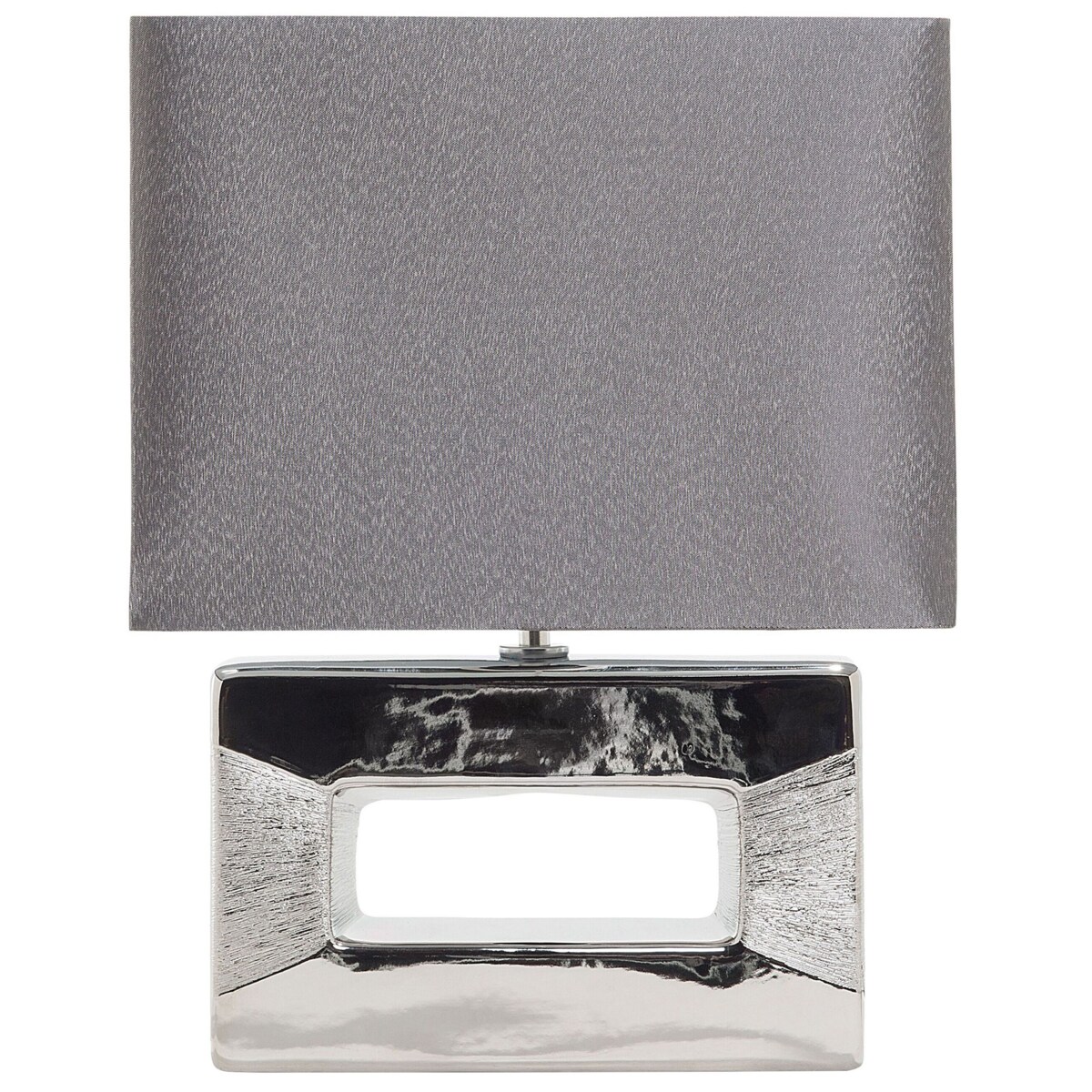 Lampka nocna porcelanowa srebrna ONYX