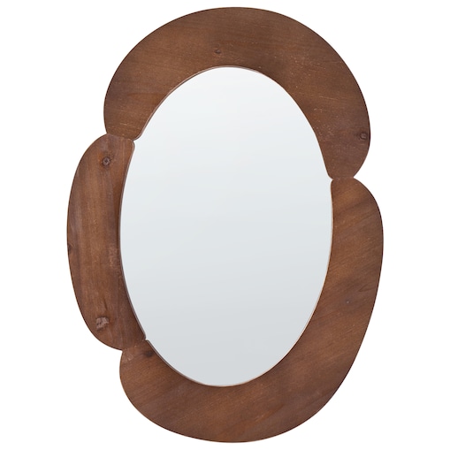 Lustro ścienne ALVENA 60 cm 80 cm Ciemnobrązowy