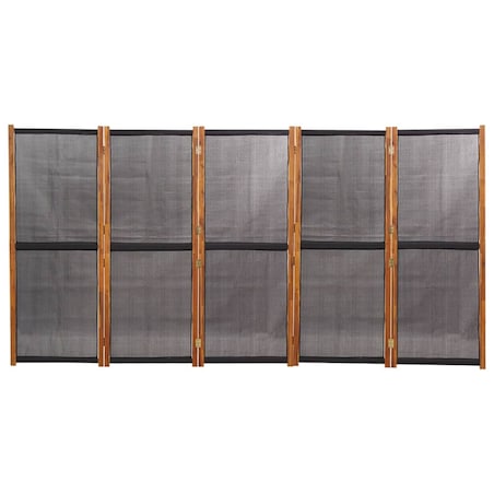 vidaXL Parawan 5-panelowy, czarny, 350 x 180 cm