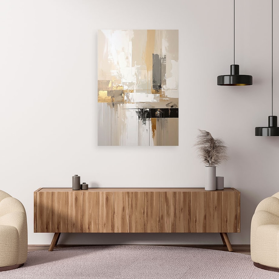 Obraz do salonu sypialni kuchni biura loftu, Beżowa abstrakcja tekstura w stylu boho 20x30cm