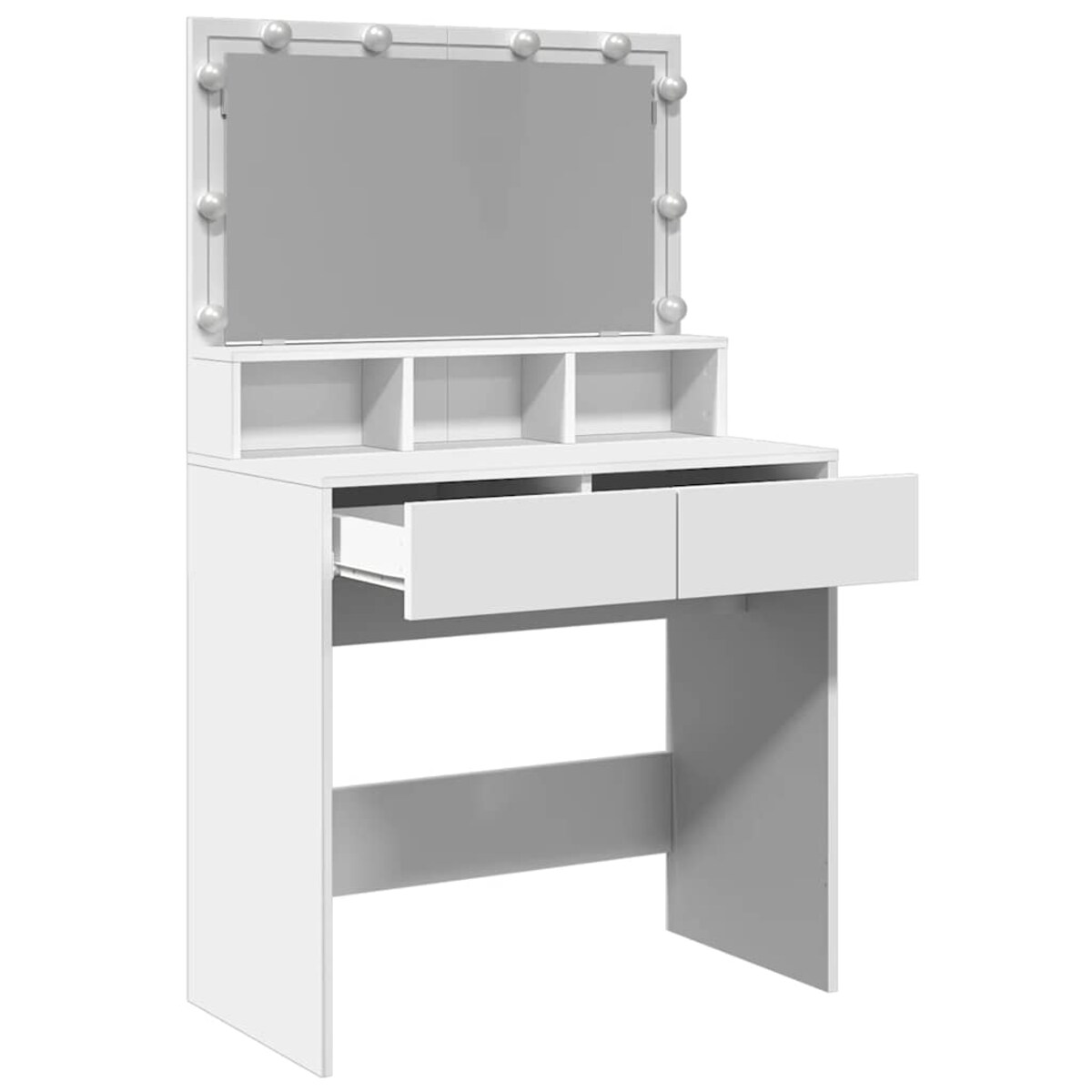 vidaXL Toaletka z LED, biała, 80x41x134,5 cm