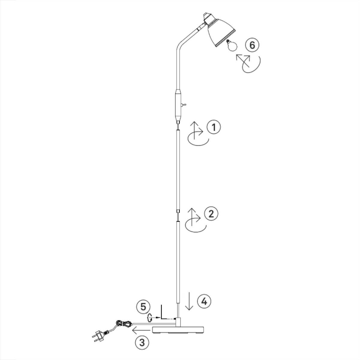 Podłogowa lampa Story 108715 Markslojd metalowa mosiądz