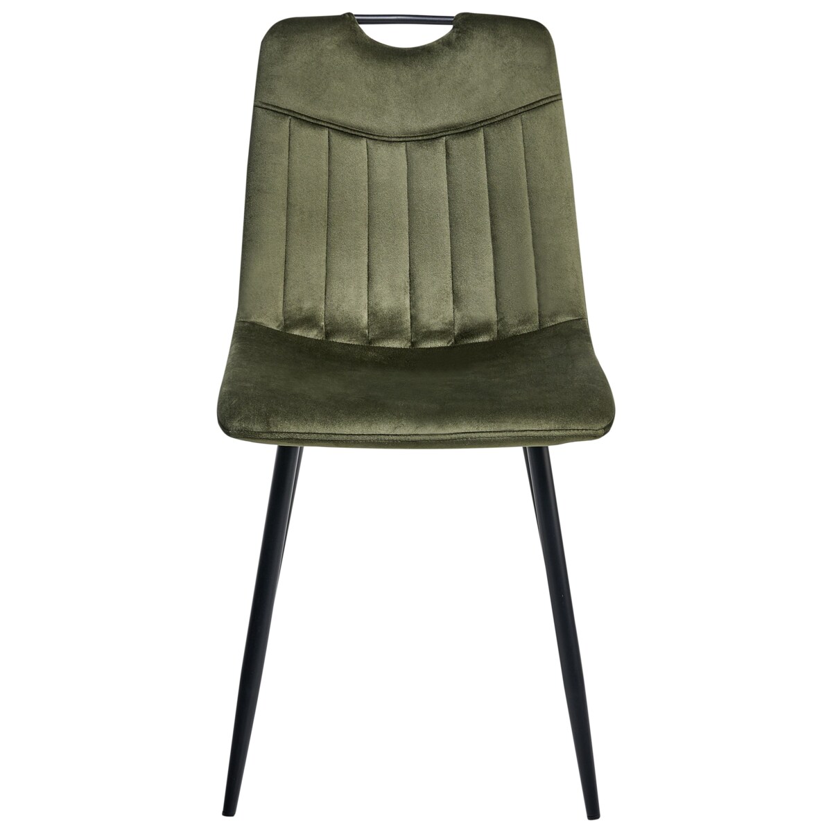 Zestaw 4 krzeseł do jadalni ARGYLE Welur Ciemnozielony