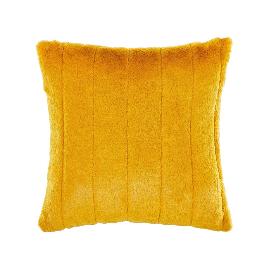 2 poduszki dekoracyjne włochacze 45 x 45 cm żółte PUMILA