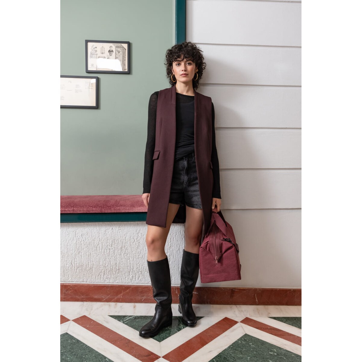 Torba ALLROUNDER M, twist maroon