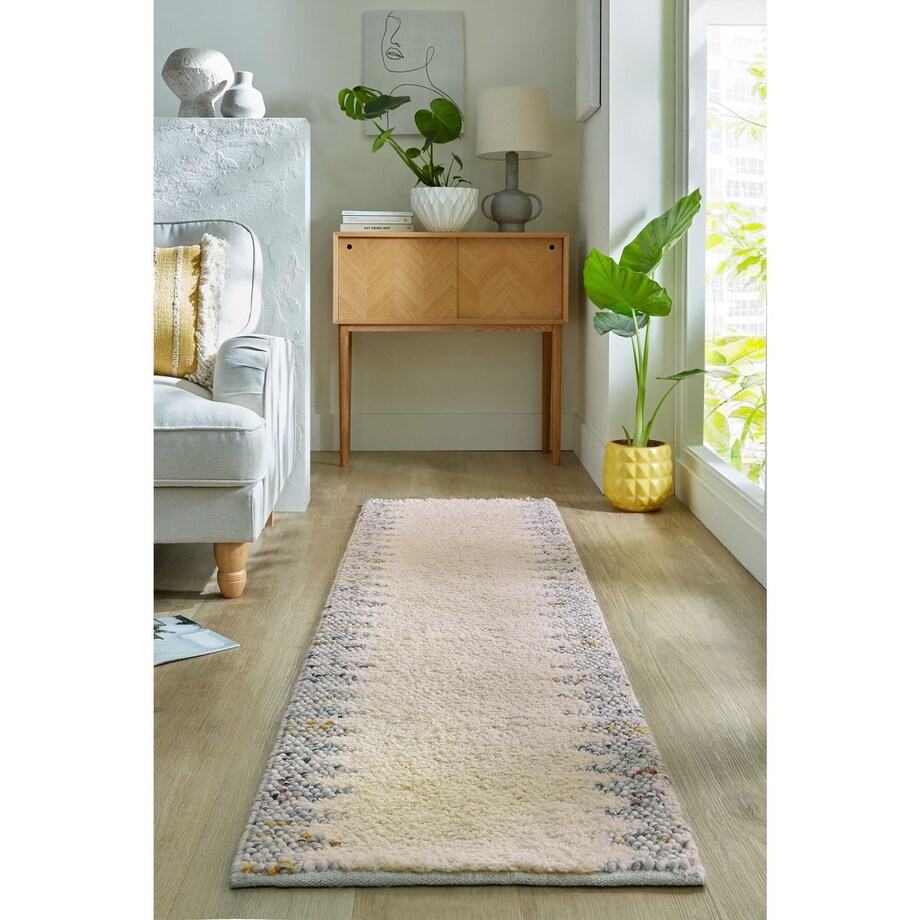 Dywan Wełniany Ramka Minerals Border Czarny/Kremowy 160x230