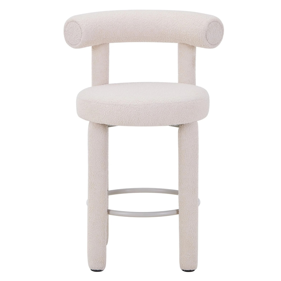 Hoker beżowy/boucle/tapicerowane nogi 95x57x61 cm PEDRINO, 2 szt.