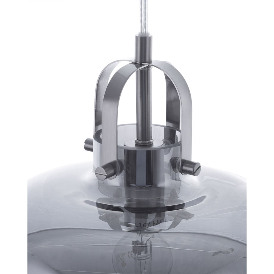 Lampa wisząca szklana szara WILTZ