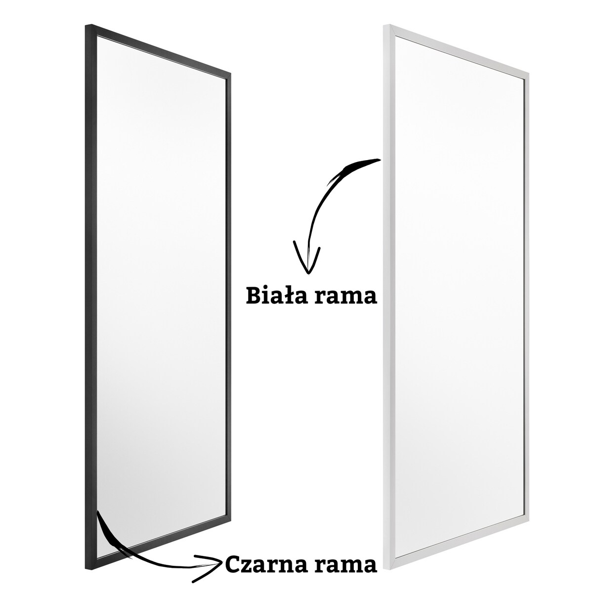 Lustro prostokątne 120x60cm w czarnej ramie
