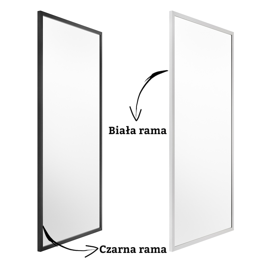 Lustro prostokątne 120x60cm w czarnej ramie
