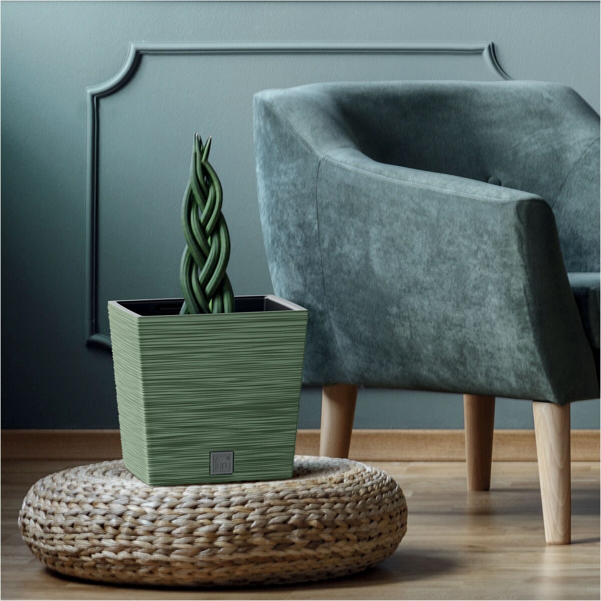 Doniczka Donica Ogrodowa 24/29,5 Cm Zestaw Kwadratowa Na Taras Do Ogrodu Domu Zielona