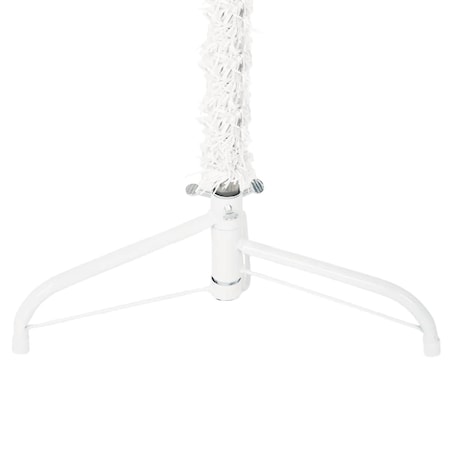 vidaXL Smukła choinka połówka ze stojakiem, sztuczna, biała, 150 cm