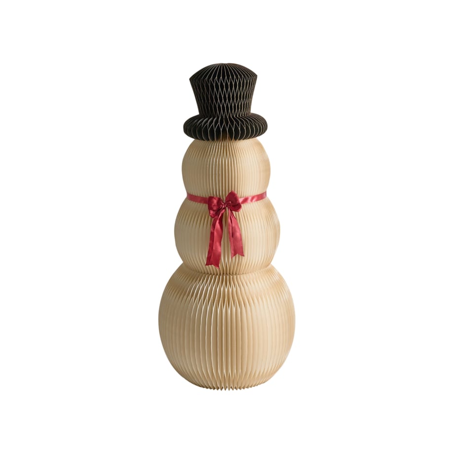 Zestaw 2 dekoracji świątecznych KLARALVEN Bałwan 90/124 cm Beżowy